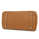 エルメス HERMES バーキン35 ゴールド トゴ ハンドバッグ シルバー金具 茶