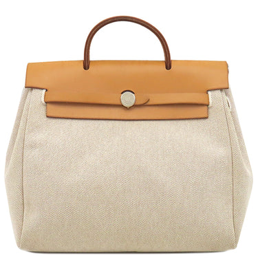 エルメス HERMES エールバッグ アドPM ナチュラル ヴァッシュハンター トワルアッシュ 2WAYバッグ シルバー金具 リュック バックパック 鍵1本欠品