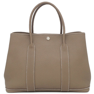 エルメス HERMES ガーデンパーティーPM エトゥープ ネゴンダ トートバッグ シルバー金具 グレージュ