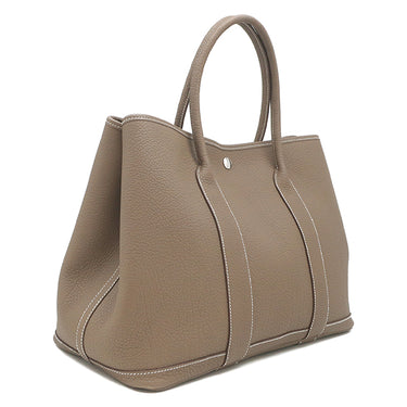 エルメス HERMES ガーデンパーティーPM エトゥープ ネゴンダ トートバッグ シルバー金具 グレージュ