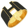 エルメス HERMES クリッククラックH エクストラワイド PM ブラック×ゴールド GP エナメル ブレスレット ゴールド金具 Hブレス