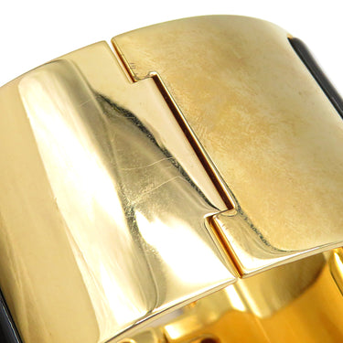 エルメス HERMES クリッククラックH エクストラワイド PM ブラック×ゴールド GP エナメル ブレスレット ゴールド金具 Hブレス