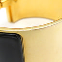 エルメス HERMES クリッククラックH エクストラワイド PM ブラック×ゴールド GP エナメル ブレスレット ゴールド金具 Hブレス