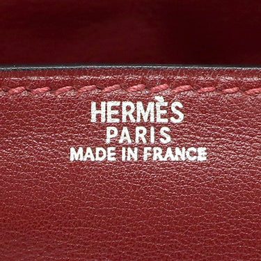 エルメス HERMES ケリードール ルージュアッシュ×ブラウン ヴォーガリバー ハンドバッグ シルバー金具 赤