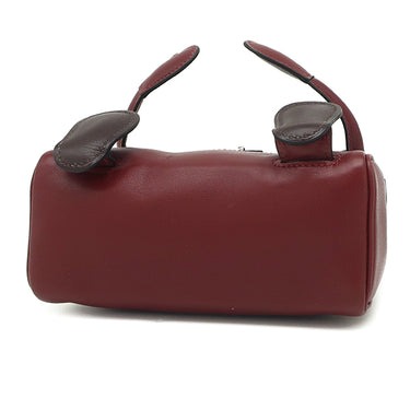 エルメス HERMES ケリードール ルージュアッシュ×ブラウン ヴォーガリバー ハンドバッグ シルバー金具 赤