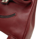 エルメス HERMES ケリードール ルージュアッシュ×ブラウン ヴォーガリバー ハンドバッグ シルバー金具 赤