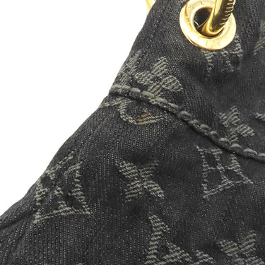 ルイヴィトン LOUIS VUITTON デイリー PM M40494 ブラック モノグラムデニム ショルダーバッグ ゴールド金具 黒