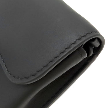 クリスチャン・ディオール Christian Dior サドル ナノ ブラック レザー チェーンウォレット マットブラック金具 黒 チェーンショルダー ポーチ