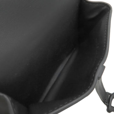 クリスチャン・ディオール Christian Dior サドル ナノ ブラック レザー チェーンウォレット マットブラック金具 黒 チェーンショルダー ポーチ