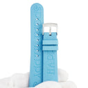 ショパール CHOPARD 純正 ハッピースポーツ用 ラバーバンド スカイブルー ラバー ステンレススチール 腕時計パーツ シルバー金具 替え ベルト ストラップ 純正SS製尾錠付き 19ｍｍ ブルー 青