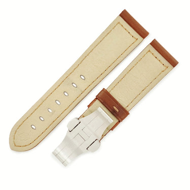 パネライ PANERAI 純正 ブラウン 牛革 ステンレススチール 腕時計パーツ 替え レザー 本革 ベルト バンド ストラップ 純正SS製バックル付き 22ｍｍ ブラウン 茶