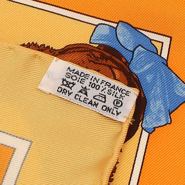 エルメス HERMES カレ45 CARRE ガヴロッシュ オレンジ×マルチカラー シルク スカーフ 【CONFIDENTS DES COEURS/心の友】