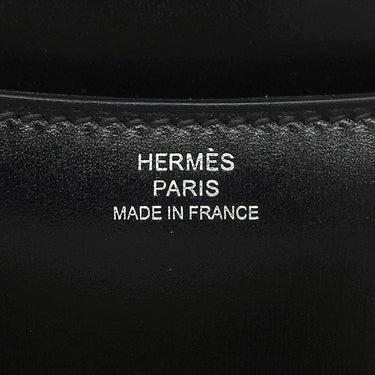 エルメス HERMES コンスタンス3 ミニ ミロワール ブラック ボックスカーフ ショルダーバッグ シルバー金具 黒