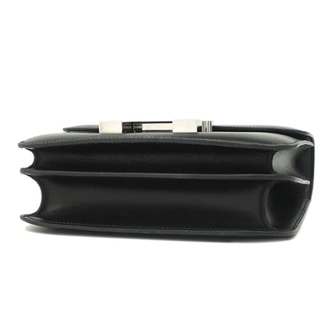 エルメス HERMES コンスタンス3 ミニ ミロワール ブラック ボックスカーフ ショルダーバッグ シルバー金具 黒