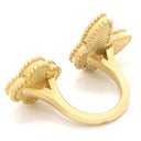 ヴァンクリーフアーペル Van Cleef & Arpels ラッキーアルハンブラ アントレ レ ドア VCARN05800 イエローゴールド K18YG タイガーアイ マザーオブパール #51(JP11) リング 指輪 茶 白 11号