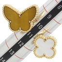 ヴァンクリーフアーペル Van Cleef & Arpels ラッキーアルハンブラ アントレ レ ドア VCARN05800 イエローゴールド K18YG タイガーアイ マザーオブパール #51(JP11) リング 指輪 茶 白 11号