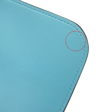 エルメス HERMES コンスタンス ロング ブルーノール ヴォーエプソン 長財布 シルバー金具 水色 二つ折り財布 ラッカー金具