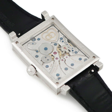 腕時計 ピエールクンツ PIERREKUNZ キュピドン M102STR 手巻き メンズ OH済み K18WG無垢 ハート レトログラード スケルトン 角型