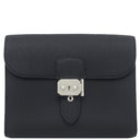 エルメス HERMES サックアデペッシュ 21 ブラック トゴ ショルダーバッグ シルバー金具 黒