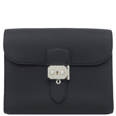 エルメス HERMES サックアデペッシュ 21 ブラック トゴ ショルダーバッグ シルバー金具 黒