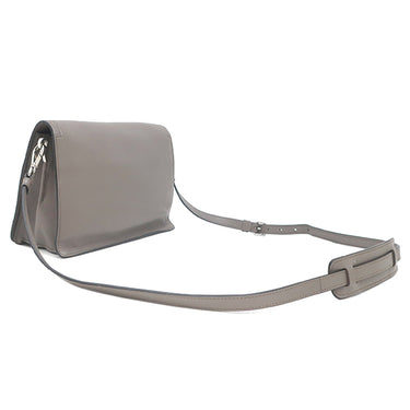 プラダ PRADA トライアングルロゴ 1BD296 グレー レザー ショルダーバッグ シルバー金具 斜め掛け