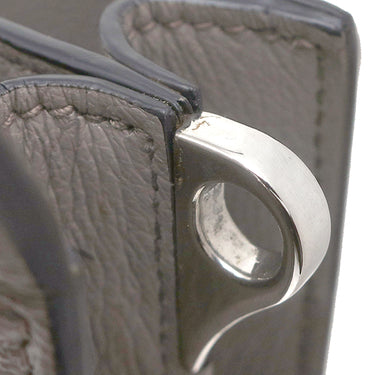 プラダ PRADA トライアングルロゴ 1BD296 グレー レザー ショルダーバッグ シルバー金具 斜め掛け