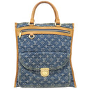 ルイヴィトン LOUIS VUITTON フラットショッパー M95018 モノグラムデニム モノグラムデニム トートバッグ ゴールド金具 ハンドバッグ 青