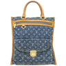 ルイヴィトン LOUIS VUITTON フラットショッパー M95018 モノグラムデニム モノグラムデニム トートバッグ ゴールド金具 ハンドバッグ 青