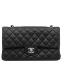シャネル CHANEL マトラッセ 25 フラップバッグ A01112 ブラック ラムスキン ショルダーバッグ シルバー金具 黒 ダブルフラップ ダブルチェーン Wチェーン