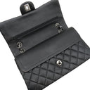 シャネル CHANEL マトラッセ 25 フラップバッグ A01112 ブラック ラムスキン ショルダーバッグ シルバー金具 黒 ダブルフラップ ダブルチェーン Wチェーン