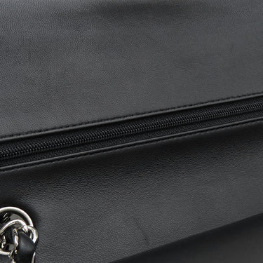 シャネル CHANEL マトラッセ 25 フラップバッグ A01112 ブラック ラムスキン ショルダーバッグ シルバー金具 黒 ダブルフラップ ダブルチェーン Wチェーン