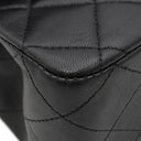 シャネル CHANEL マトラッセ 25 フラップバッグ A01112 ブラック ラムスキン ショルダーバッグ シルバー金具 黒 ダブルフラップ ダブルチェーン Wチェーン