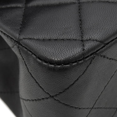 シャネル CHANEL マトラッセ 25 フラップバッグ A01112 ブラック ラムスキン ショルダーバッグ シルバー金具 黒 ダブルフラップ ダブルチェーン Wチェーン