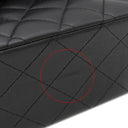 シャネル CHANEL マトラッセ 25 フラップバッグ A01112 ブラック ラムスキン ショルダーバッグ シルバー金具 黒 ダブルフラップ ダブルチェーン Wチェーン