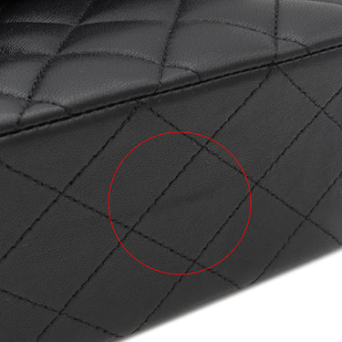 シャネル CHANEL マトラッセ 25 フラップバッグ A01112 ブラック ラムスキン ショルダーバッグ シルバー金具 黒 ダブルフラップ ダブルチェーン Wチェーン