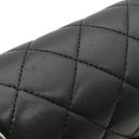 シャネル CHANEL マトラッセ 25 フラップバッグ A01112 ブラック ラムスキン ショルダーバッグ シルバー金具 黒 ダブルフラップ ダブルチェーン Wチェーン