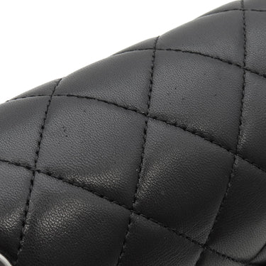 シャネル CHANEL マトラッセ 25 フラップバッグ A01112 ブラック ラムスキン ショルダーバッグ シルバー金具 黒 ダブルフラップ ダブルチェーン Wチェーン