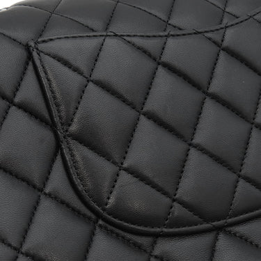 シャネル CHANEL マトラッセ 25 フラップバッグ A01112 ブラック ラムスキン ショルダーバッグ シルバー金具 黒 ダブルフラップ ダブルチェーン Wチェーン