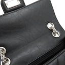シャネル CHANEL シェブロン 2.55 20 ブラック レザー ショルダーバッグ シルバー金具 黒 Wチェーン Vステッチ
