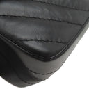 シャネル CHANEL シェブロン 2.55 20 ブラック レザー ショルダーバッグ シルバー金具 黒 Wチェーン Vステッチ