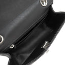 シャネル CHANEL シェブロン 2.55 20 ブラック レザー ショルダーバッグ シルバー金具 黒 Wチェーン Vステッチ