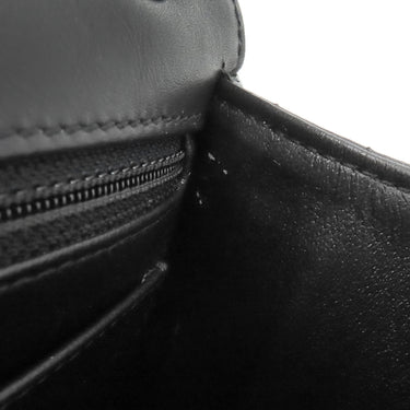 シャネル CHANEL シェブロン 2.55 20 ブラック レザー ショルダーバッグ シルバー金具 黒 Wチェーン Vステッチ