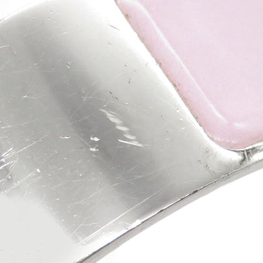 エルメス HERMES クリッククラックH GM ピンク×シルバー メタル エナメル ブレスレット シルバー金具 Hブレス