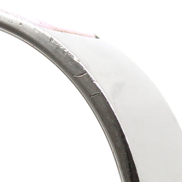 エルメス HERMES クリッククラックH GM ピンク×シルバー メタル エナメル ブレスレット シルバー金具 Hブレス