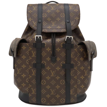 ルイヴィトン LOUIS VUITTON クリストファー MM M43735 モノグラムマカサー モノグラムマカサー リュック・デイパック シルバー金具 バックパック 茶 黒