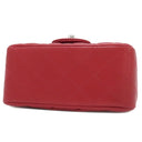 シャネル CHANEL マトラッセ ミニ フラップバッグ レッド ラムスキン ショルダーバッグ シルバー金具 赤