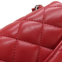シャネル CHANEL マトラッセ ミニ フラップバッグ レッド ラムスキン ショルダーバッグ シルバー金具 赤