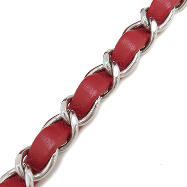 シャネル CHANEL マトラッセ ミニ フラップバッグ レッド ラムスキン ショルダーバッグ シルバー金具 赤