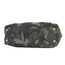 プラダ PRADA 迷彩柄 三角ロゴプレート VA0883 カーキ×ブラック ナイロン トートバッグ シルバー金具 黒 緑 カモフラ柄