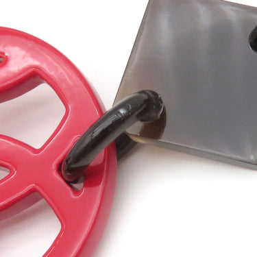 エルメス HERMES アヴァ HAVA レッドXブラウン バッファローホーン ラッカーウッド ネックレス 赤